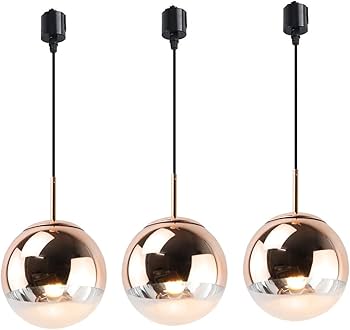 Amazon.co.jp : JLOWCO ペンダントライト 3灯 ガラスボール型 ローズ