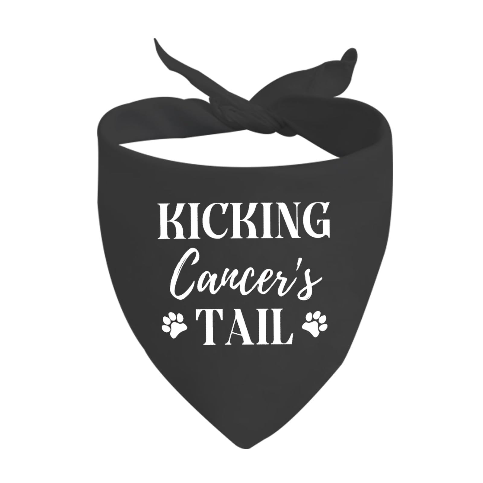 JXGZSO 1 Piece Cancer Free Dog Bandana Kicking Cancer's Tail Dog Bandana Cancer Survivor Dog Scarf (Cancers Tail Dog)