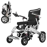 Electric Wheelchairs for Adults Lightweight Foldable All Terrain Motorized Wheelchair for Seniors, Intelligent Power Wheelchair Compact Portable Folding Carry Wheelchairs, Durable Wheelchair, 59LBs