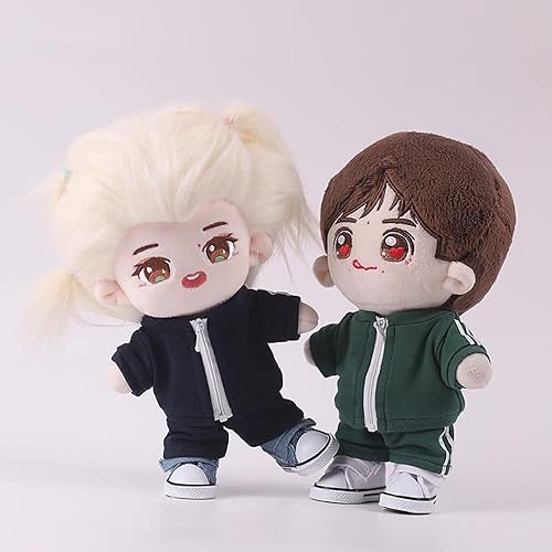 Miniatura 9 de niannyyhouse Uniformes de ropa deportiva de 7.8 pulgadas (7.9 in) de peluche de muñeca de peluche, juguetes (azul claro)