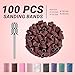 MelodySusie 100 Pcs Nail Drill Bits Sanding Bands for Nail Drill 240 Extreme Fine Grit Nail File Sanding Bands for Acrylic Nails Gel Manicures and Pedicure