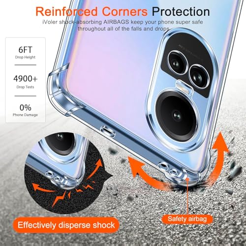 Image of Lustree Oppo Reno 10 /10 Pro Back Cover Transparent Case | Clear TPU Shockproof Case with Four Corner Protection & Raised Camera Guard | Slim Protective Cover for Reno 10 /10 Pro