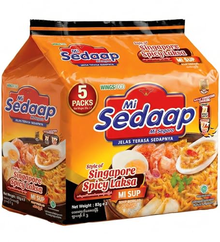 Image of Singaporean Spicy Laksa Noodles, Creamy Coconut & Spicy Chili, Pack of 5
