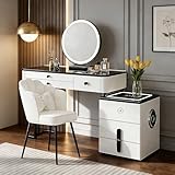 [Livraison pré-assemblée] : La coiffeuse est livrée en trois colis séparés et ne nécessite qu'un assemblage simple pour être immédiatement utilisable. C'est le plus beau cadeau pour les mères, les épouses, les filles, les petites-filles et les amies ! Ajoutez quelques surprises et du romantisme à votre vie douillette.L'ensemble deux-en-un comprend un tabouret de coiffeuse confortable