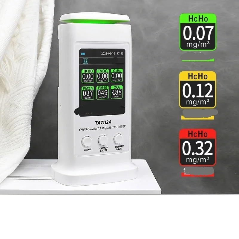 Détecteur de gaz, Testeur de qualité de l'air intérieur et domestique, détecteur professionnel de dioxyde de carbone et de formaldéhyde Pm2.5 Pm10