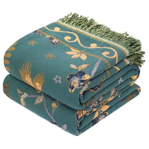 VANJOROY Bohemian Organic Cotton Throw Blanket Cover