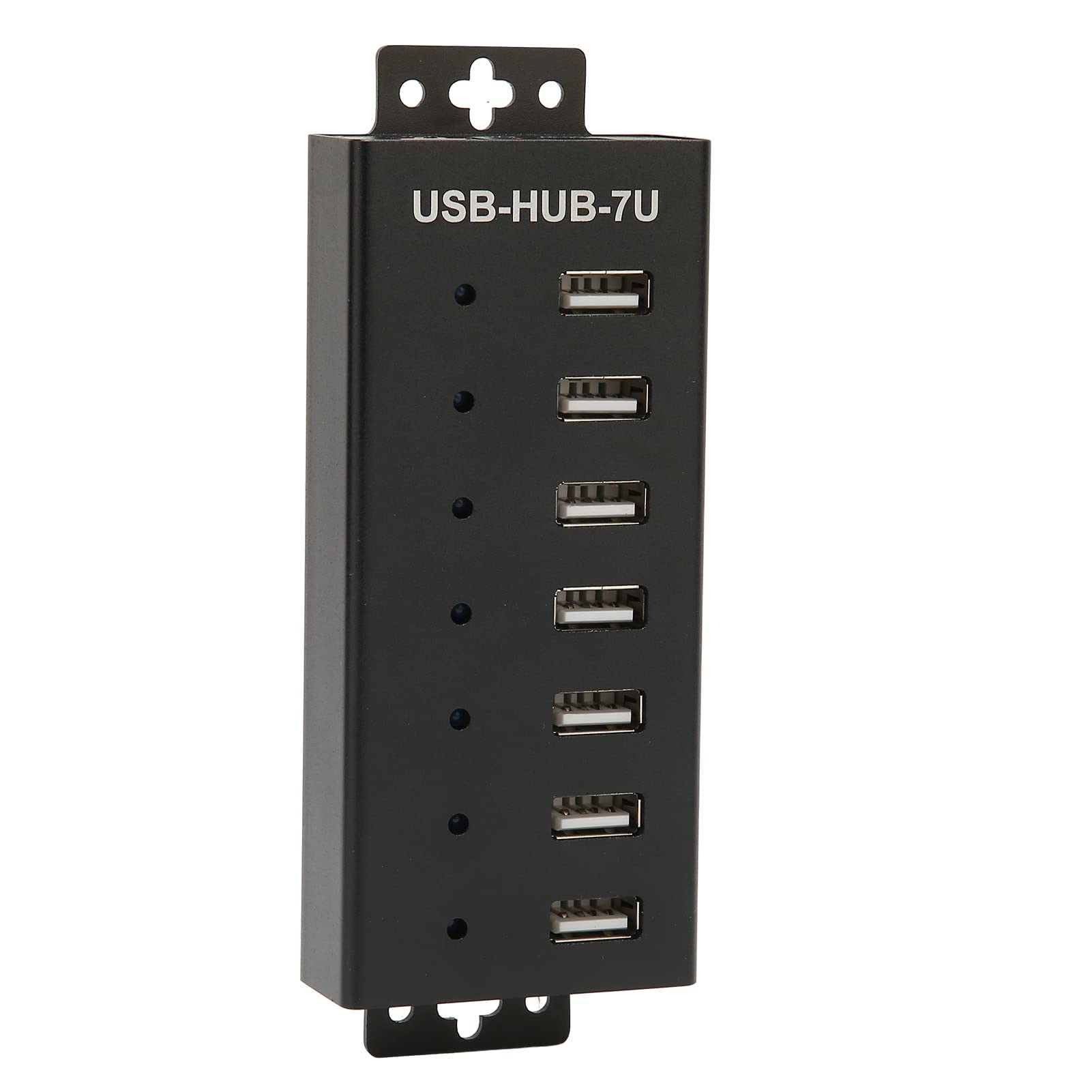 Septpenta Hub USB, Porta di Espansione USB a 7 Vie, Protezione Multipla, Fori per Viti Riservati, Comoda Installazione, Hub USB 2.0 di Grado Industriale per Laptop, PC, Computer(Unione Europea)