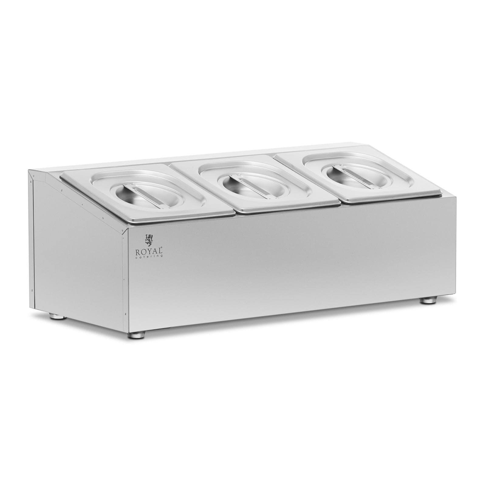Royal Catering RCPN-01 Espositore GN in acciaio inox - 3 GN 1/6-4,8 l