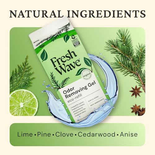 Image of Fresh Wave Odor Removing Gel Eco-Refill, 63 oz. Original Scent | 2 Empty Refillable Glass Jars | 2 Room Set