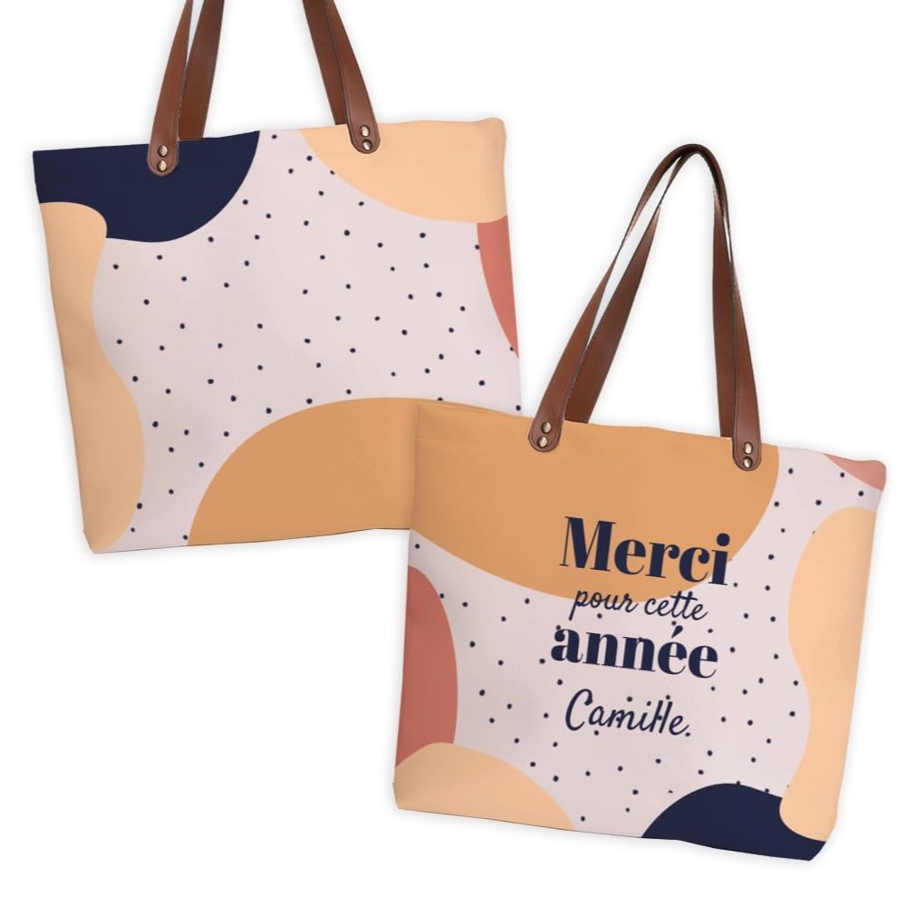 Wanapix | Sacs Cabas Personnalisés | Cadeau Personnalisé Maitresse/Professeur d'Ecole | Sac Cabas Femme | 50 x 38 cm