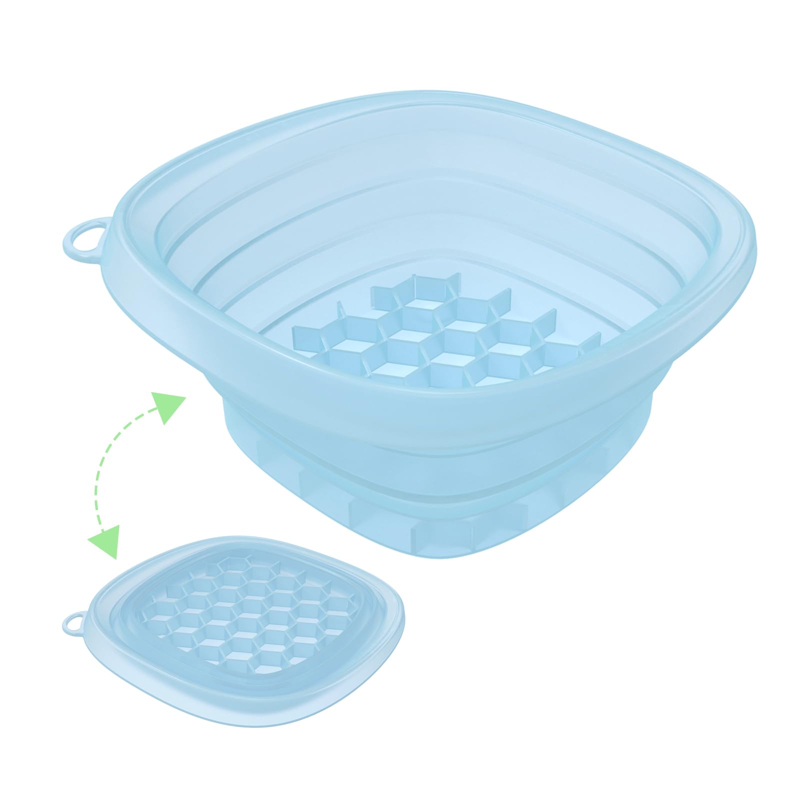 Foldable Silicone Washbasin For Facial Ice Application, Built-In Ice Tray With Ice Mold, Easy To Store And Carry, Suitable For Family, Travel And