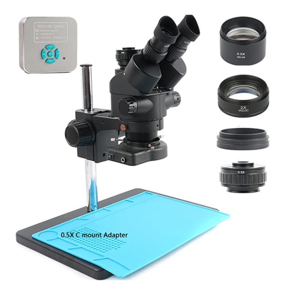 Microscope 36MP 4K 1080P H_DMI USB Video Camera Simul-Focal 3.5X-90X Continuous Zoom Stereo Trinocular Microscope CTV Adapter Barlow Lens(3.5x-90x)