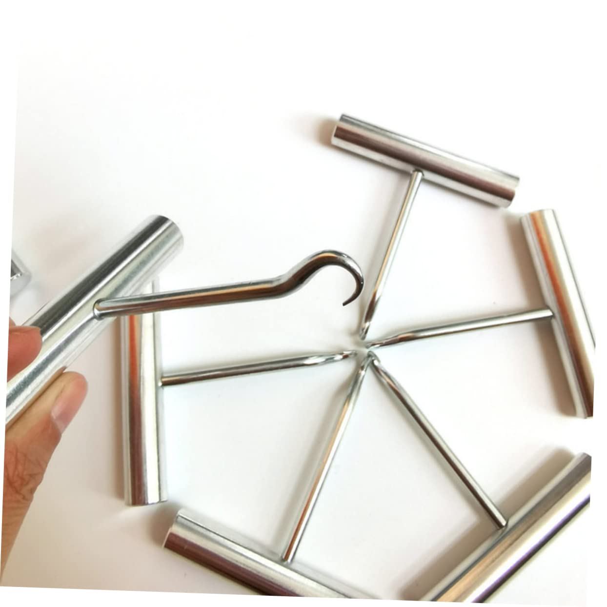 PLAFOPE Herramienta Profesional para Encordar Raquetas Gancho De Tirado con Punta Curvada Compatible con Raquetas De Bádminton y Tenis