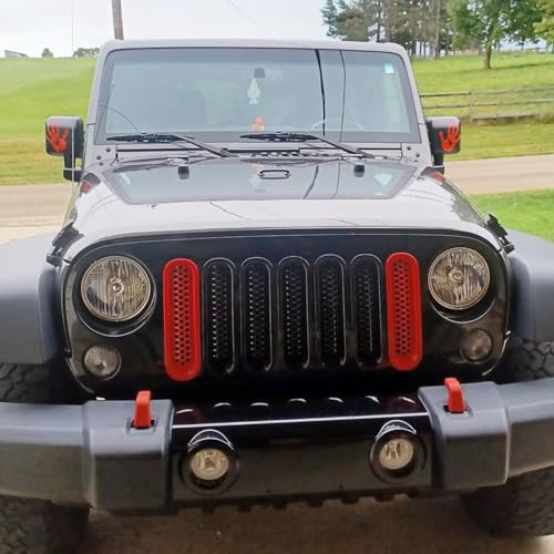 Finitions de calandre supérieure pour Jeep Wrangler JK 2007-2017 ABS rouge - 4