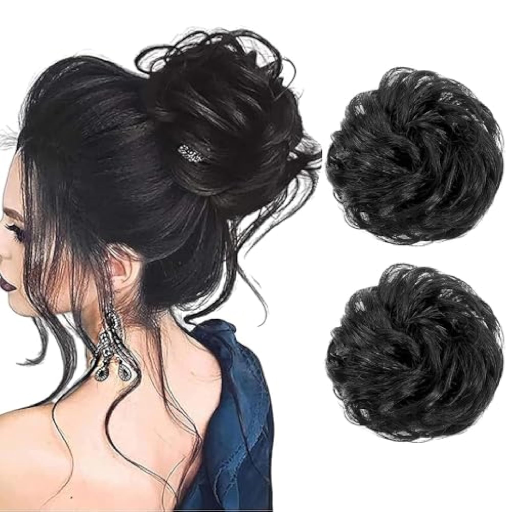 Women's Stylish Synthetic Bun Extension and Wigs