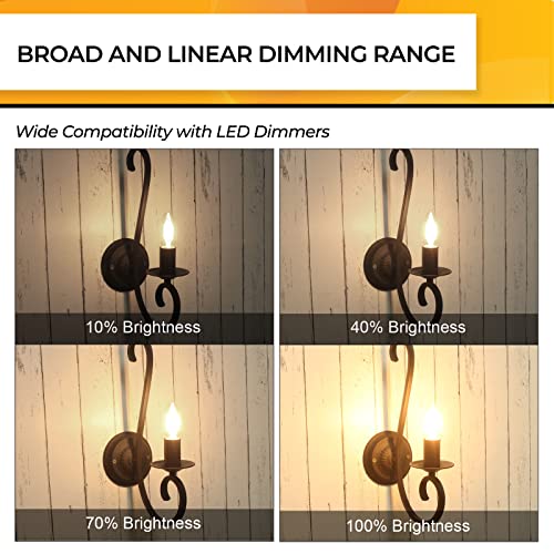 Hizashi Candelabra Light Bulbs 25W Eq, Dimmable 2700K, E12 LED Bulb, 12 PCS - image 4