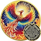 Phönix des Lichts 0 Jahr Sobriety Münze - NA Sobriety Chip, Narcotics Anonymous Chip, AA Recovery Chip, Medaille für Abstinenz,Nüchternheitsmünze NA Nüchternheit Chip NA Chips und Medaillon