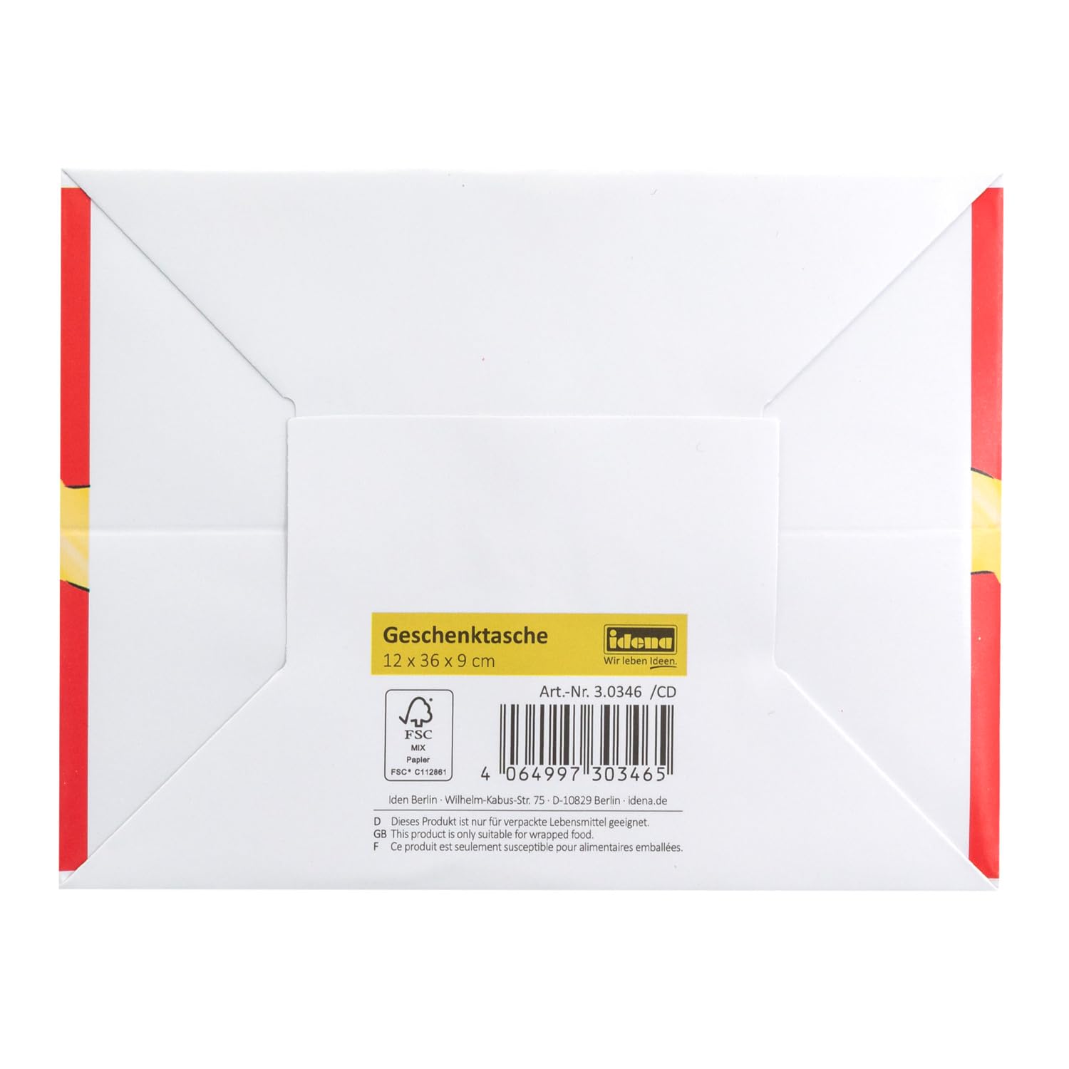Idena 30346-12 - Torba na butelkę Santa, 12 sztuk, 12 x 36 x 9 cm, torby papierowe, torby na prezenty, torby świąteczne