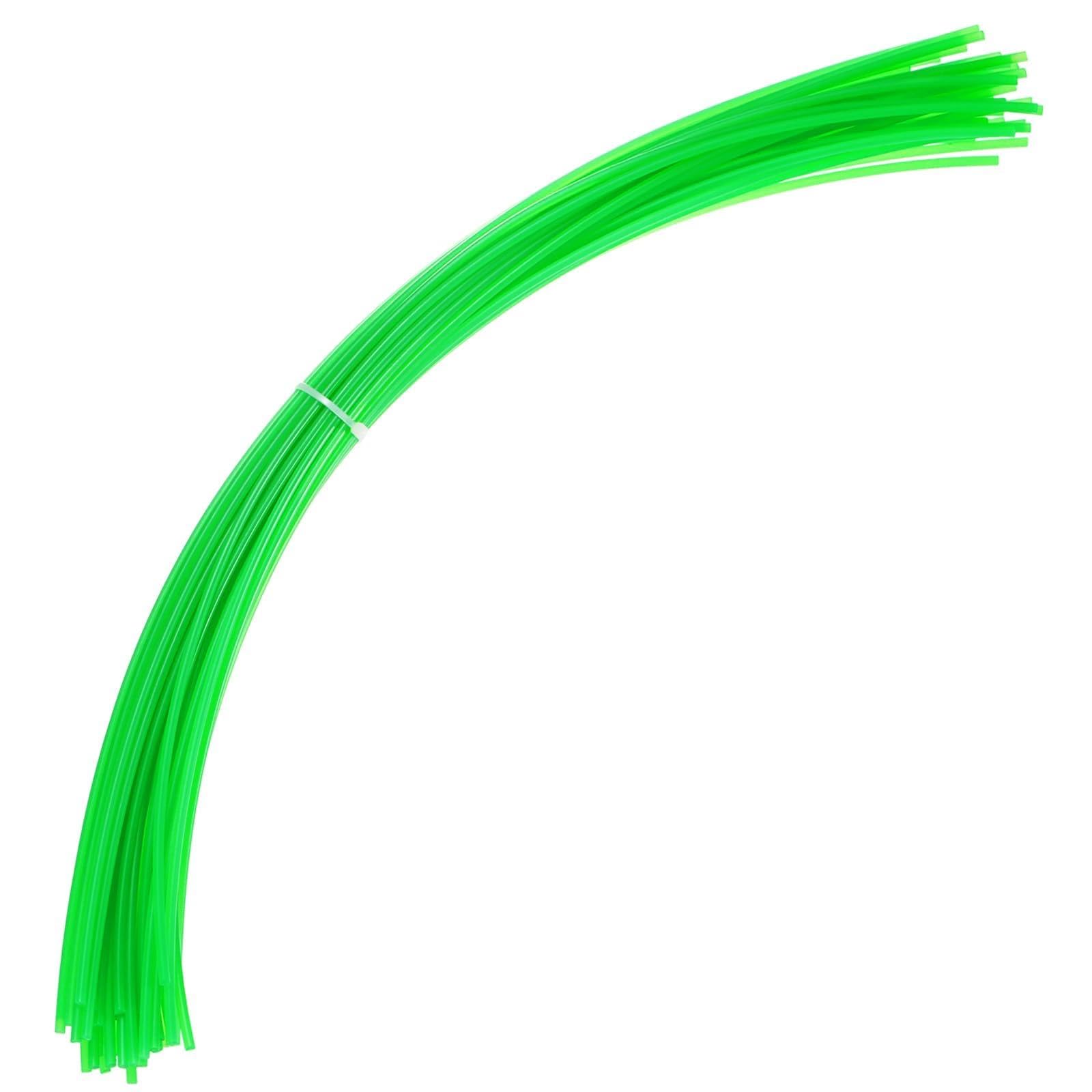 M METERXITY 20-Pack Pre-Cut Trimmer Line, 0.157"x21.26" Round Nylon String for S-ENIX, B-ILT, 58620, Replacement Line for Universal Walk Behind Mower/Hand-held Lawn Mowers [Green]