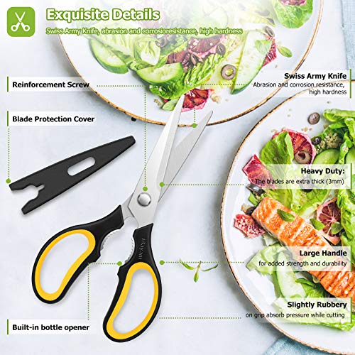 image for iBayam Kitchen Shears, Heavy Duty Kitchen Scissors, 2-Pack 9 Inch Dish
