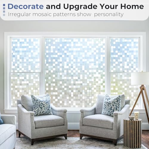 Image of WOO Home Frosted Glass Window Film & Stickers (12 X 72 INCH) Privacy Window Cover for Home & Office - Easy Apply, UV Protection, Removable Decorative Film (Frosted Arrow Design | 1 X 6 SQFT)