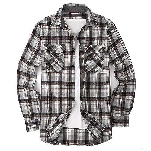 Alex Vando Mens Button Down Shirts Regular Fit Long Sleeve Casual Plaid Flannel Shirt