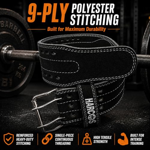 Image of Genuine Leather Unbreakble, non tearable 8mm Heavy Gym Belt for Men & Women Workout Deadlift Belt for Gym Suede Powerlifting Weight Lifting for Heavy Workout gym belt With Carry Case (Black, Medium)