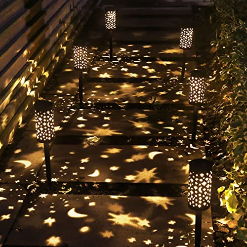 neemor 6 Pack Solar Pathway Lights Outdoor Garden Solar Lights Waterproof Walkway Patio Lawn Landscape Yard Outside Solar Lanterns Decor Lights Star Moon Black neemor 6 Pack Solar Pathway Lights Outdoor Garden Solar Lights Waterproof Walkway Patio Lawn Landscape Yard Outside Solar Lanterns Decor Lights Star Moon Black