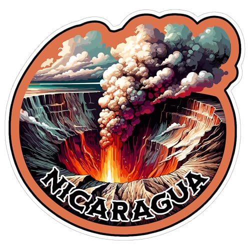 Nicaragua Sticker 4 Inch City Travel Souvenir Destination - Waterproof Vinyl Decal for Laptop Water Bottle Car Tumbler - Durable Aesthetic Long-Lasting Stickers for Adults ID44990