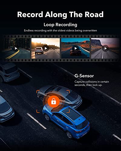 Image of WOLFBOX G930 4K 10 inch Rear View Mirror Camera, Dash Cam Front and Rear for Car with 32GB Card, Touch Screen Smart Rear View Mirror Backup Camera, Parking Monitor, Reverse Assist, GPS, Support 256GB Max