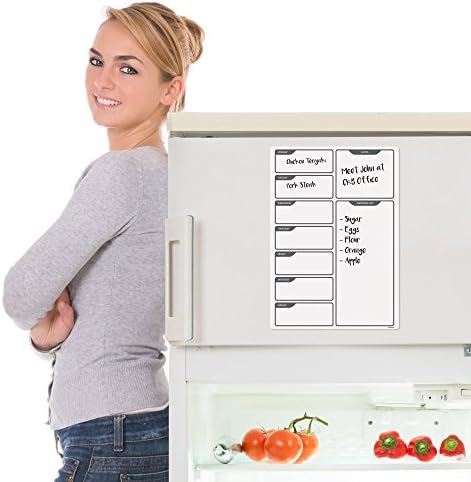 CKB LTD® Fridge Board Magnetic With Marker White Board & Pen - Drywipe Magnet Whiteboard Kitchen Memo Notice Board Large Daily Planner