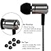 KINDEN EP04 Metal Housing Earphone Noise Isolating In Ear Bass Earbuds Wired Headphone With metallic Handsfree Mic For Iphone 6 Samsung (Gun Metal)
