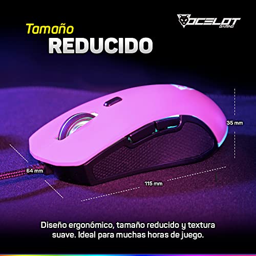 Mouse De Computadora, Personal Computer mouse rosa Marca OCELOT GAMING (3)