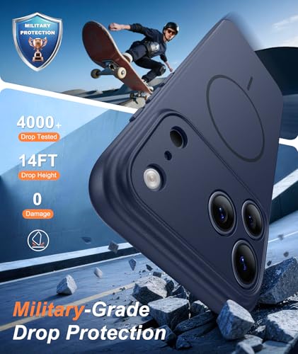 Image of FNTCASE for iPhone 17 Pro Max Case: [Compatible with Magsafe] Solid Blue Matte 17 Promax Magnetic Phone Cover with [Full Camera Protection] [Screen Protector] Military Grade Shockproof Protective