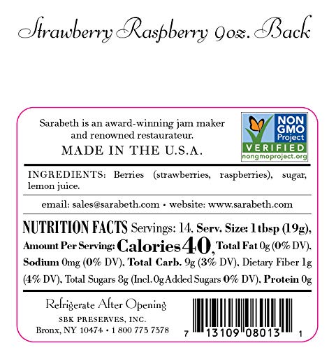 Sarabeth's Two Jar Gift Box Set - Two 9 Oz. Jars - Peach Apricot & Strawberry Raspberry #TOP5