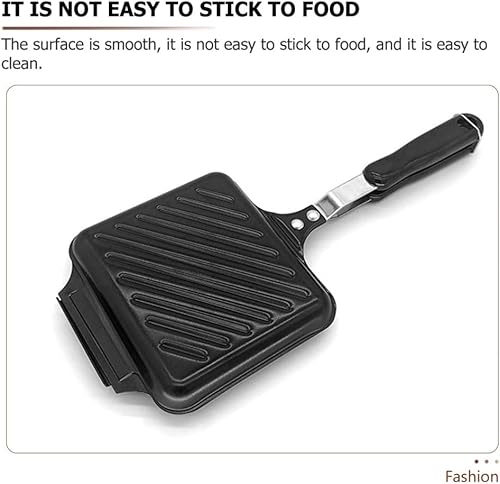 Miniatura 6 de Hemoton Sartenes para máquina de desayuno, sartén de doble cara, sartén de barbacoa de 14 pulgadas, sartén de cocción a presión de doble cara, olla