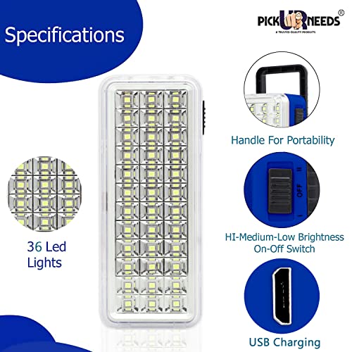 Image of Pick Ur Needs High-Bright 24 LED with Rechargeable Emergency Lantern Floor Lamp Light Pack of 2