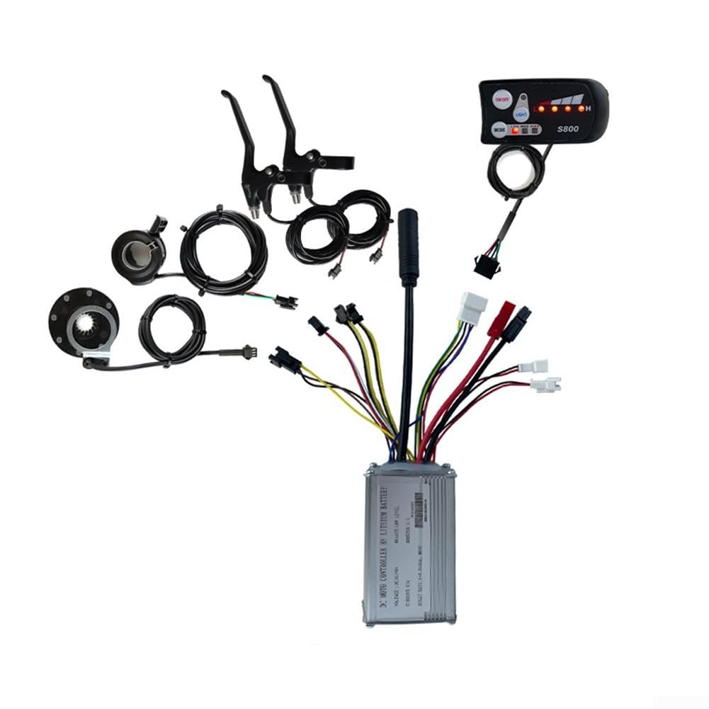 Controller per Bici elettrica 36 V/48 V, 250 W, 15 A, Kit con Display LED S800, sensore 8 PAS, Leve acceleratore e Freno per conversione Bicicletta elettrica, alloggiamento in Metallo ABS