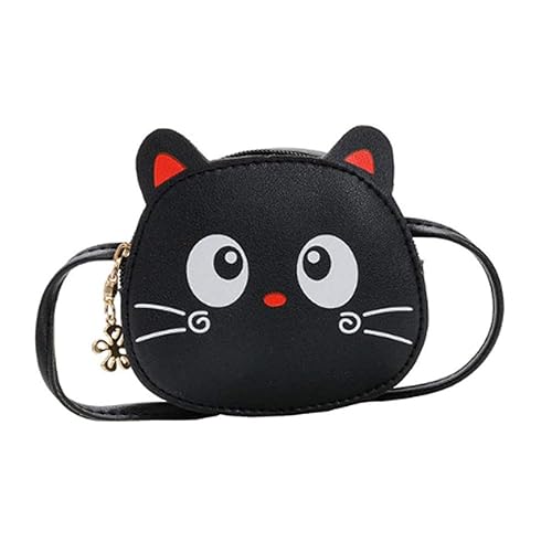 The Cutians Black Cat Cartoon Sling Bag For Kids/Girls/Women/Teens (Small Size Purse) - Cross Boy Shoulder bags for Girls - Best Gift For Birthday/Return Gift