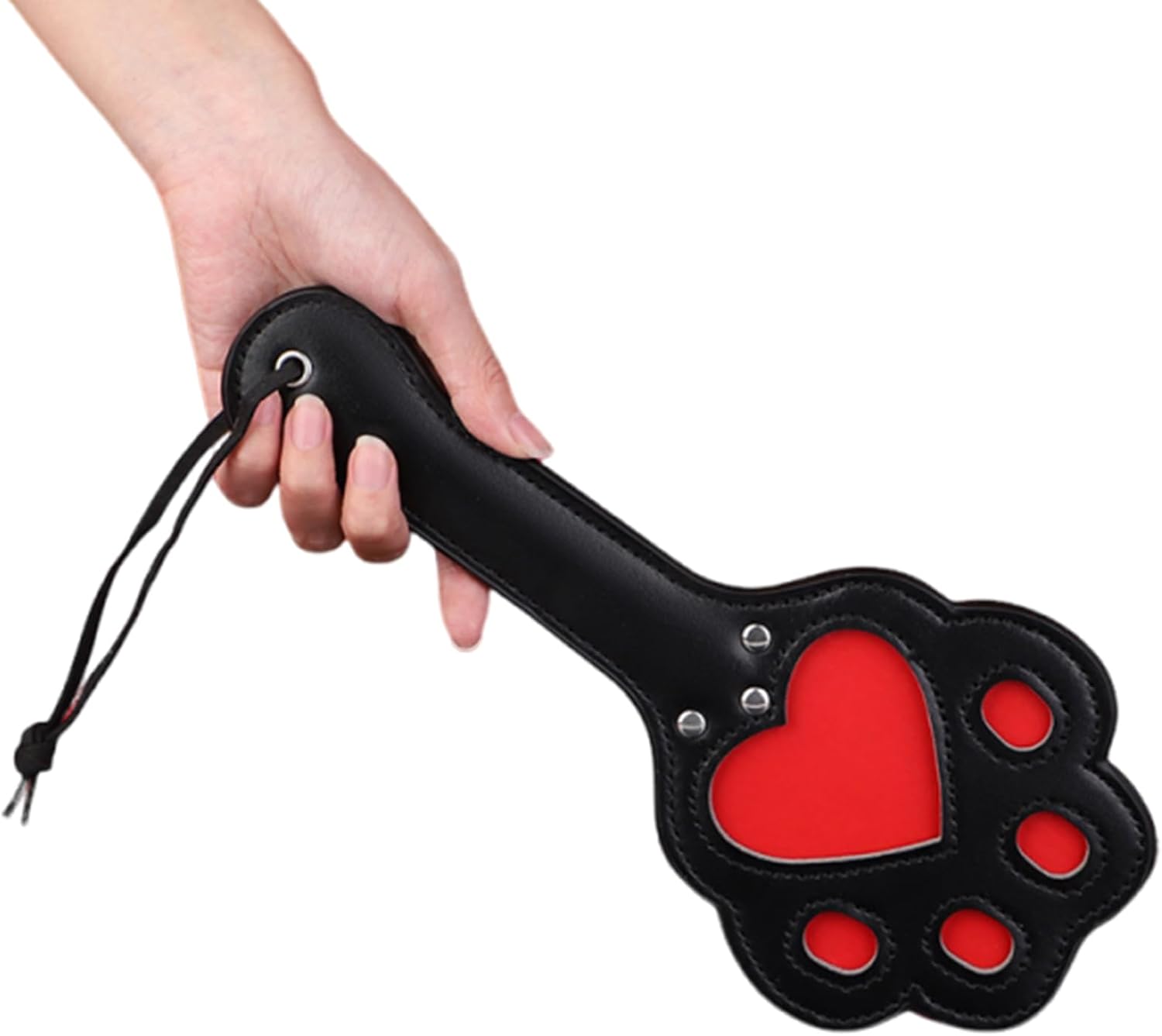 Spanking Cat Paddle BDSM Leather Flogger with Extra Long Handle Cat Claw Sex Whip 15cm Handle Paddle for Couples Role Play SM Punishment Flirting Adult Sex Toy Cosplay