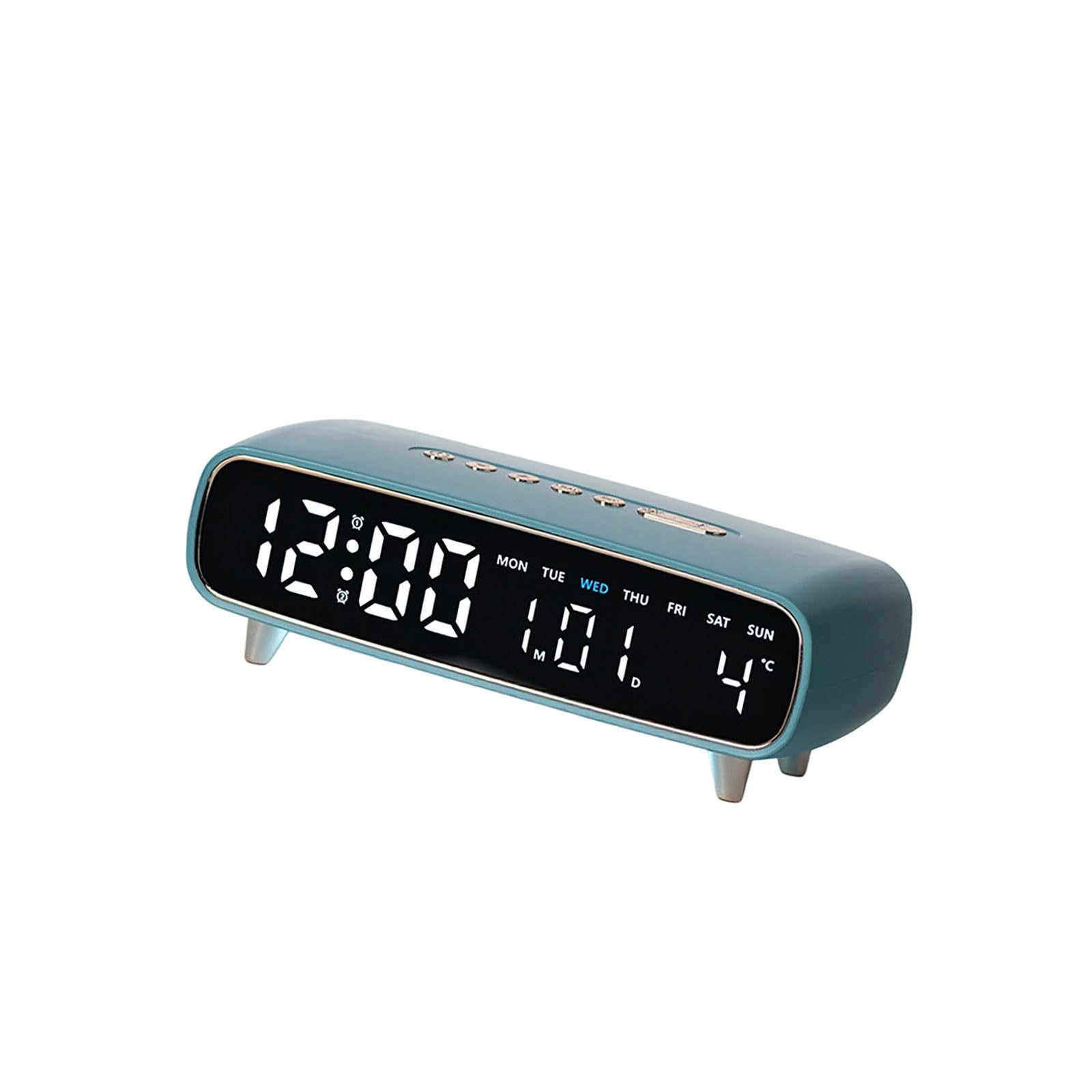 NRVTRE Digital Alarm Clock with Adjustable Brightness Ambients Night Light and USB Charging Port LED Temperature Display Timer Feature LED Electronic Clock