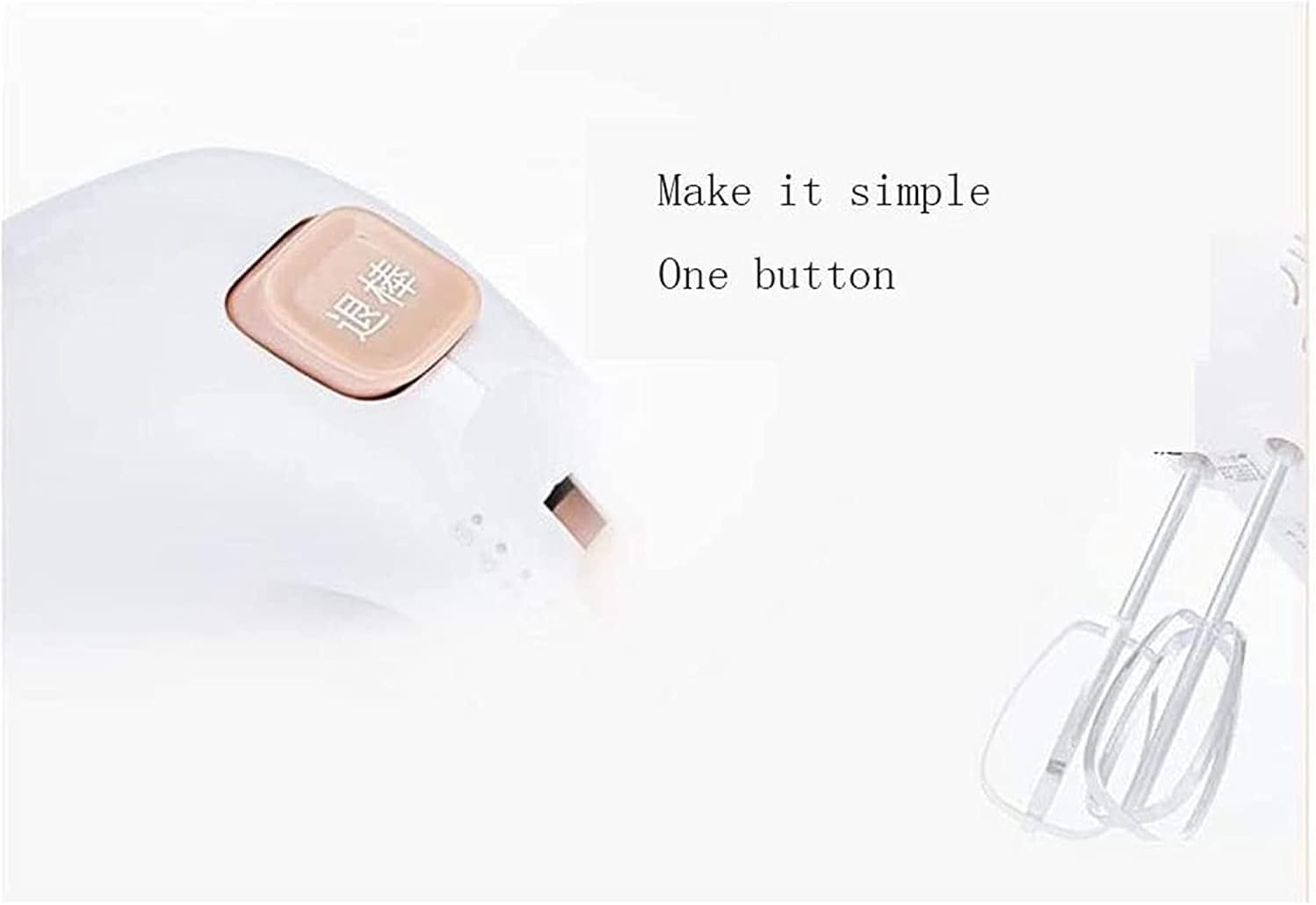 Electric Hand Mixer Powerful Handheld Mixer 5-Speed 4 Stainless Steel Accessories for Whipping Baking Cake Egg Cream Food Beater (White)