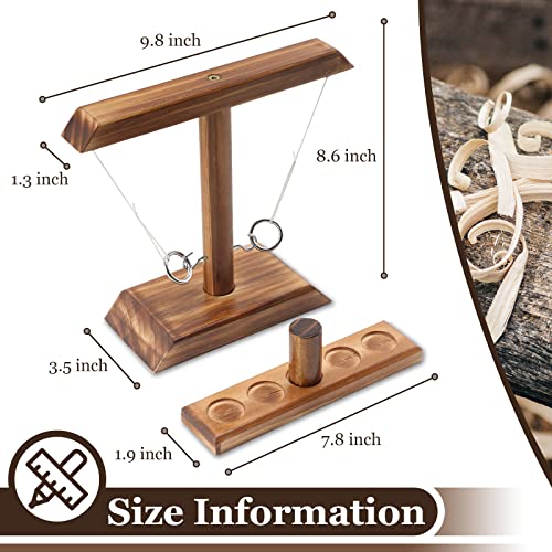 Rasolamo Ring Toss Game, Hook And Ring Game Handmade Wooden Toss Game For Bars, Home, Party (Brown) #TOP1