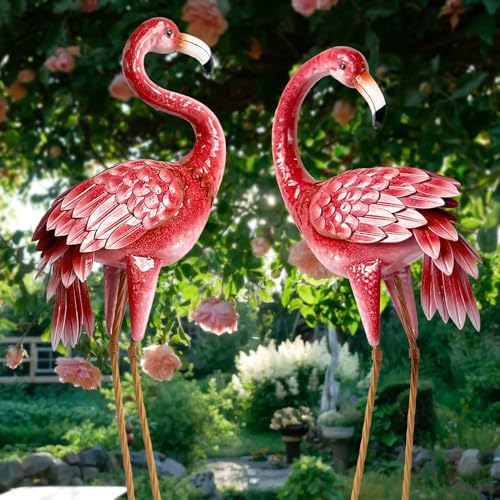 Amazon.com : Joyathome Flamingo Garden Statues and Sculptures, Metal