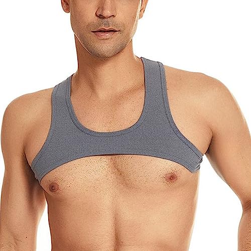 52hertz Men Sexy Crop Tank Top Basic Casual Short Sleeve T Shirt Sports Pullover Blouse2