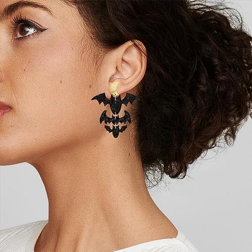 Halloween Earrings for Women Skull Skeleton Spooky Ghost Bat Pumpkin Spider Drop Dangle Earings Set, Sweet Cute Gothic Party Holiday Accessories Fashion Costume Acrylic Jewelry Gift4