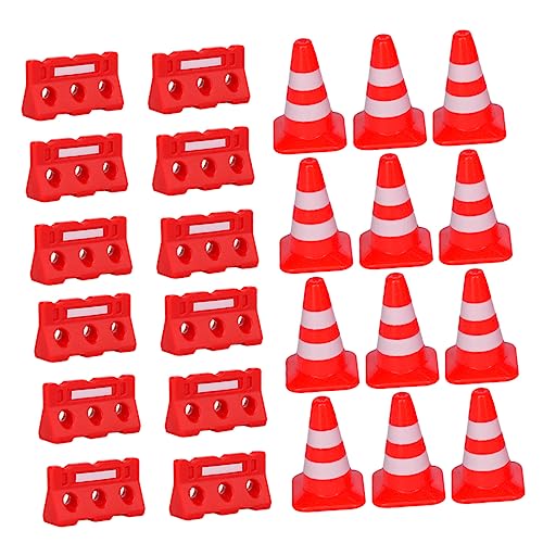 Toddmomy 1Set Mini Road Cone Educational Simulation Roadblocks for Includes Traffic Cones Barricades for Role Play and Symbol Recognition Learning
