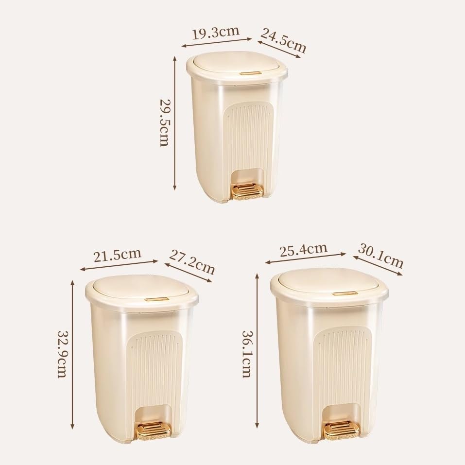 Caneca de basura con tapa y pedal, 15L, marrón miniatura 2