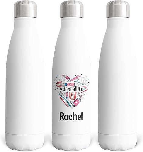 Miniatura 6 de Vaso de sublimación a todo color para equipo de oficina dental, regalo de graduación para estudiantes dentales con popote y tapa, vaso de acero