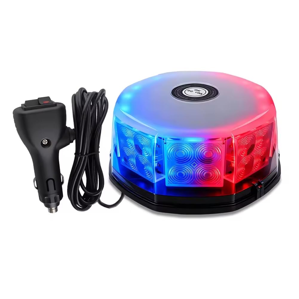 Jnchdghwa Red Blue Led Car Strobe Light 12V 24V Rotating Emergency Beacon Warning Signal Lamp for Truck Forklift for Vehicles